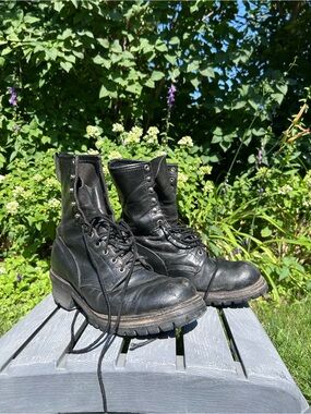 Vintage Red Wing Logger Boots Vibram Sole Black Leather 11.5/12